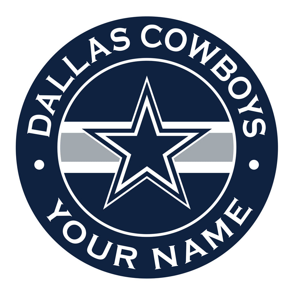 Dallas Cowboys 36x36 Personalized Team Logo Repositional Wall Decal