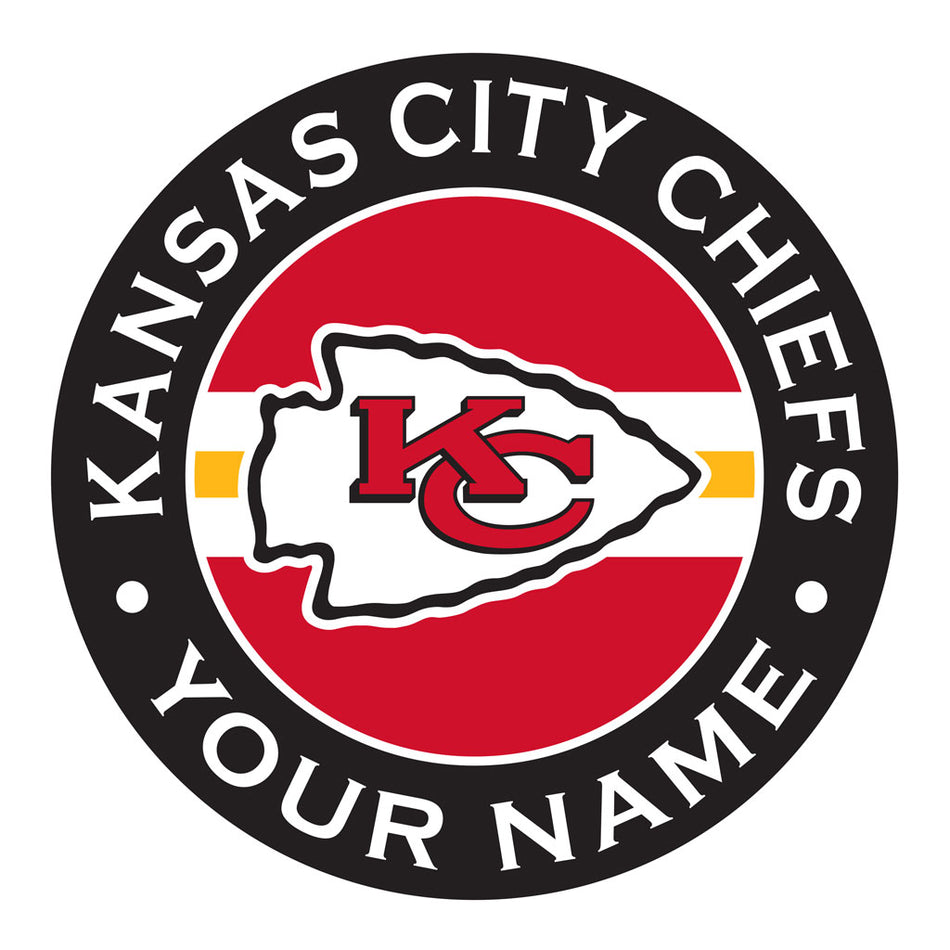 Kansas City Chiefs 36x36 Personalized Team Logo Repositional Wall Decal