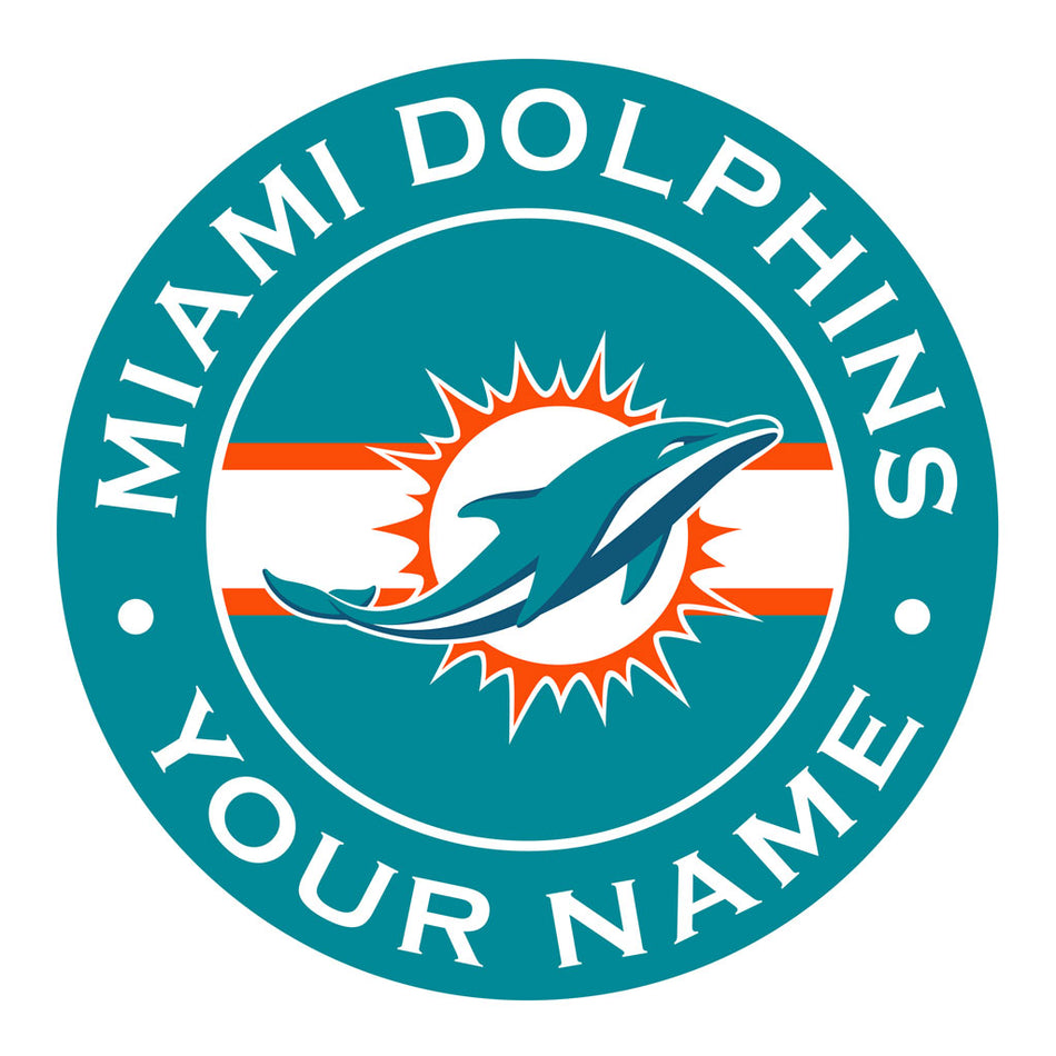 Miami Dolphins 36x36 Personalized Team Logo Repositional Wall Decal
