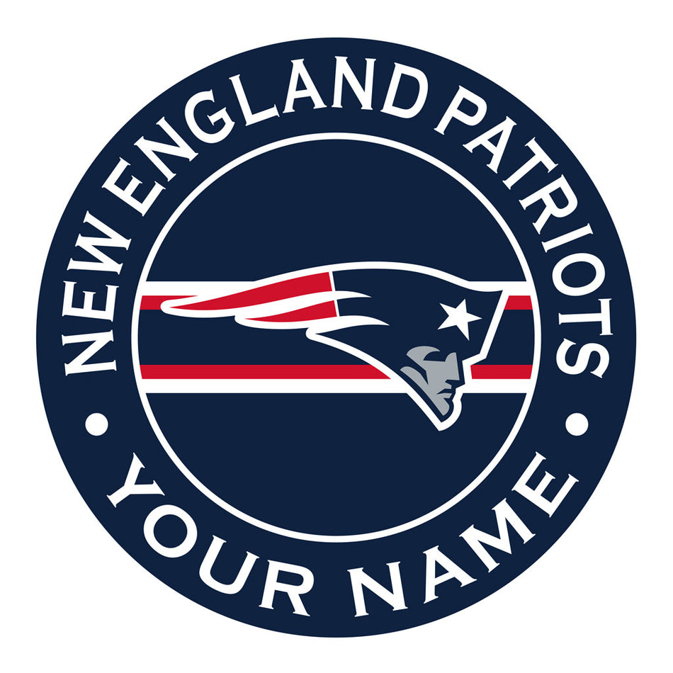 New England Patriots 36x36 Personalized Team Logo Repositional Wall Decal