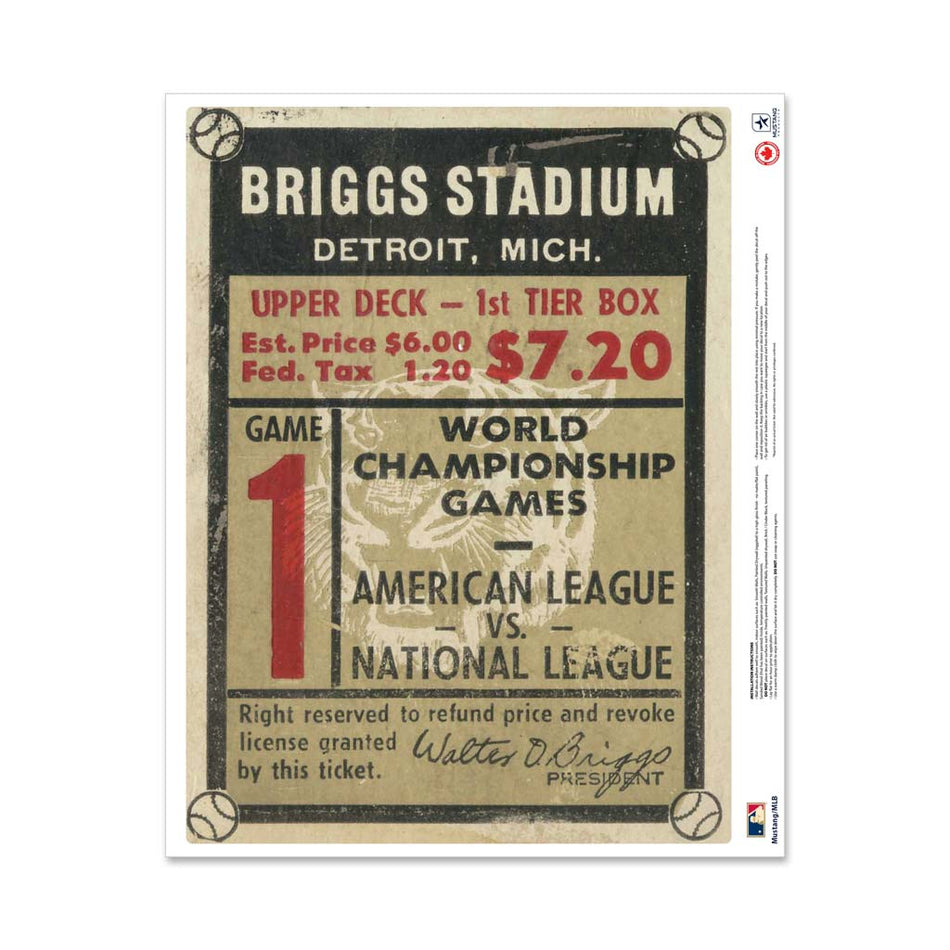24" Repositionable W Series Ticket Detroit Tigers Left 1945G1L