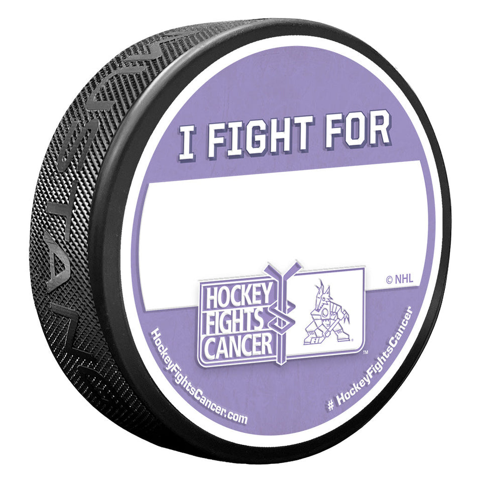 Arizona Coyotes Puck - Hockey Fights Cancer Puck | I Fight
