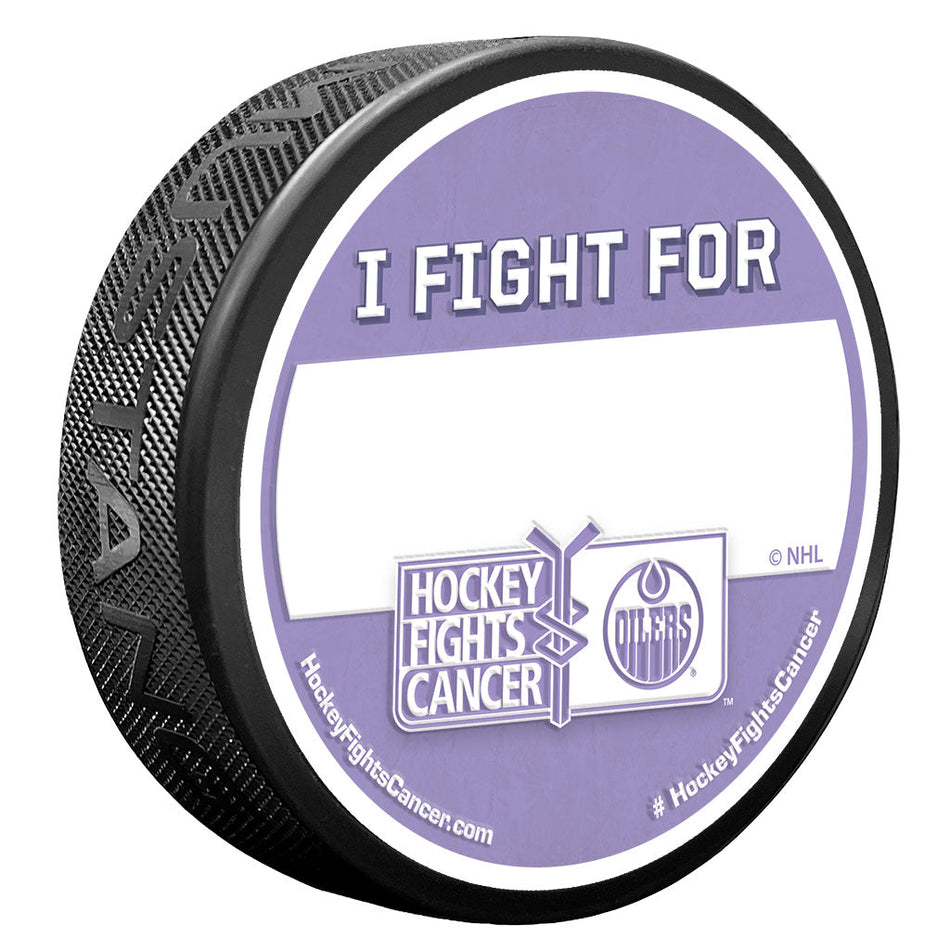 Edmonton Oilers Puck | Hockey Fights Cancer Puck | I Fight