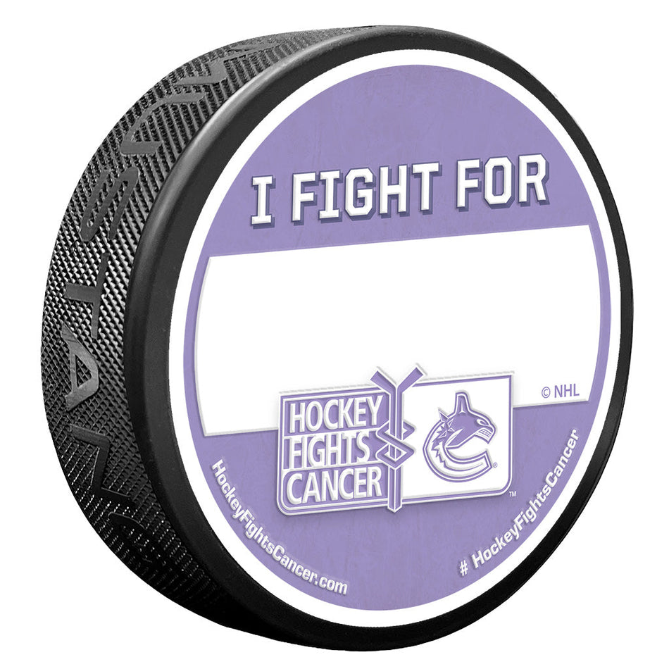 Vancouver Canucks Puck - Hockey Fights Cancer Puck | I Fight