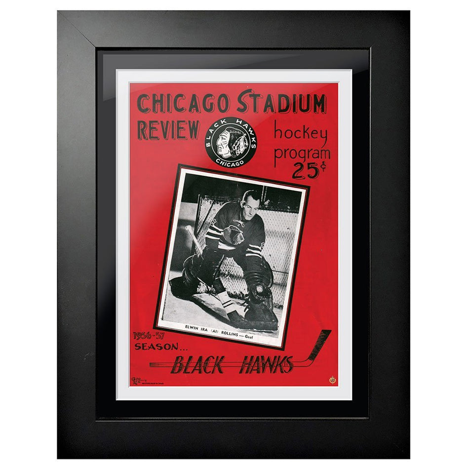 Chicago Blackhawks Program Cover - Chicago Stadium Review 1956