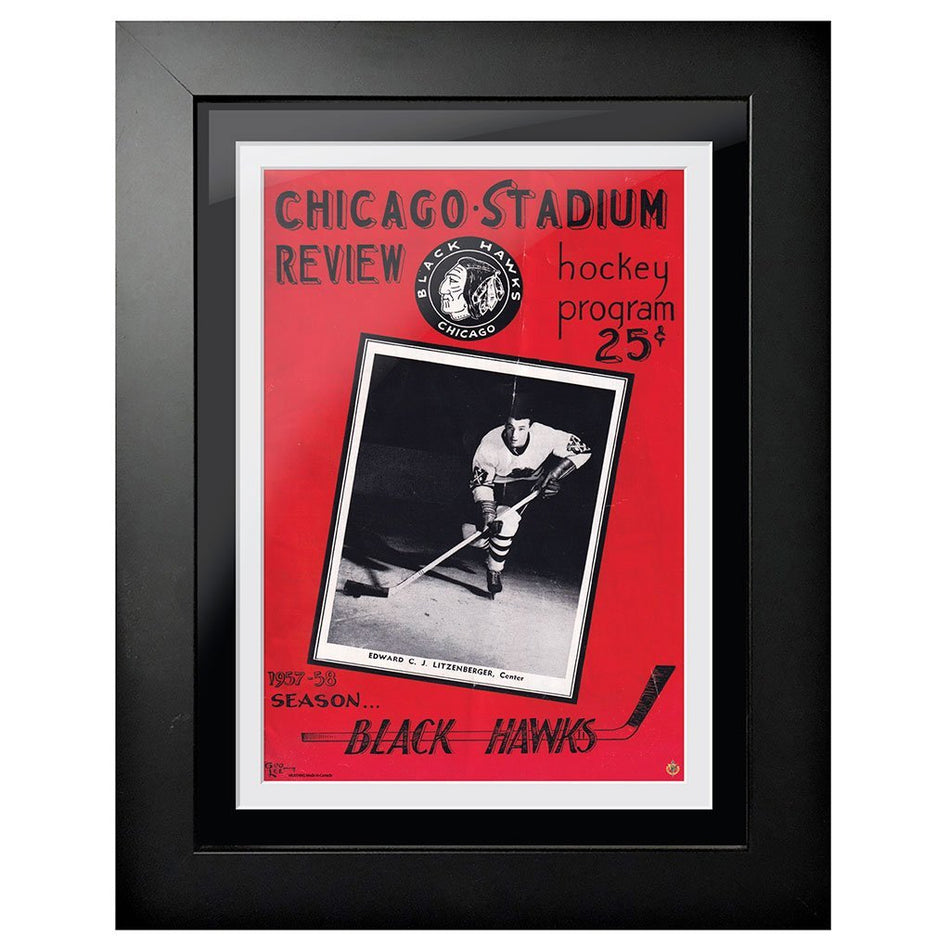 Chicago Blackhawks Program Cover - Chicago Stadium Review 1957