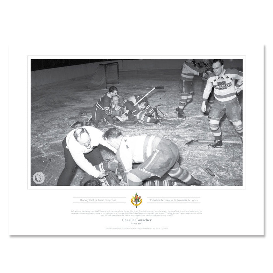 Toronto Maple Leafs Memorabilia - 1961 Charlie Conacher Black & White Classic - 12" x 16" Print
