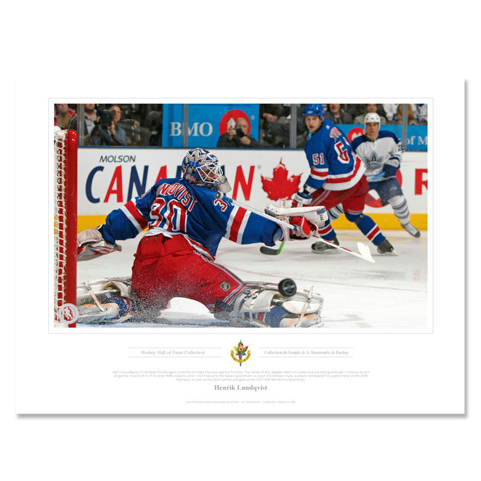 New York Rangers Memorabilia -Henrik Lundqvist Classic - 12" x 16" Print