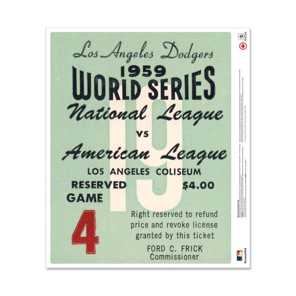 24" Repositionable W Series Ticket LA Dodgers Left 1959G4L