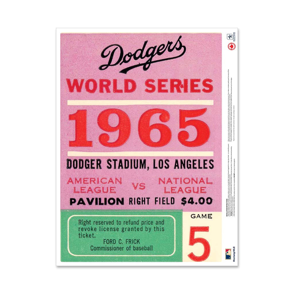 24" Repositionable W Series Ticket LA Dodgers Centre 1965G5L