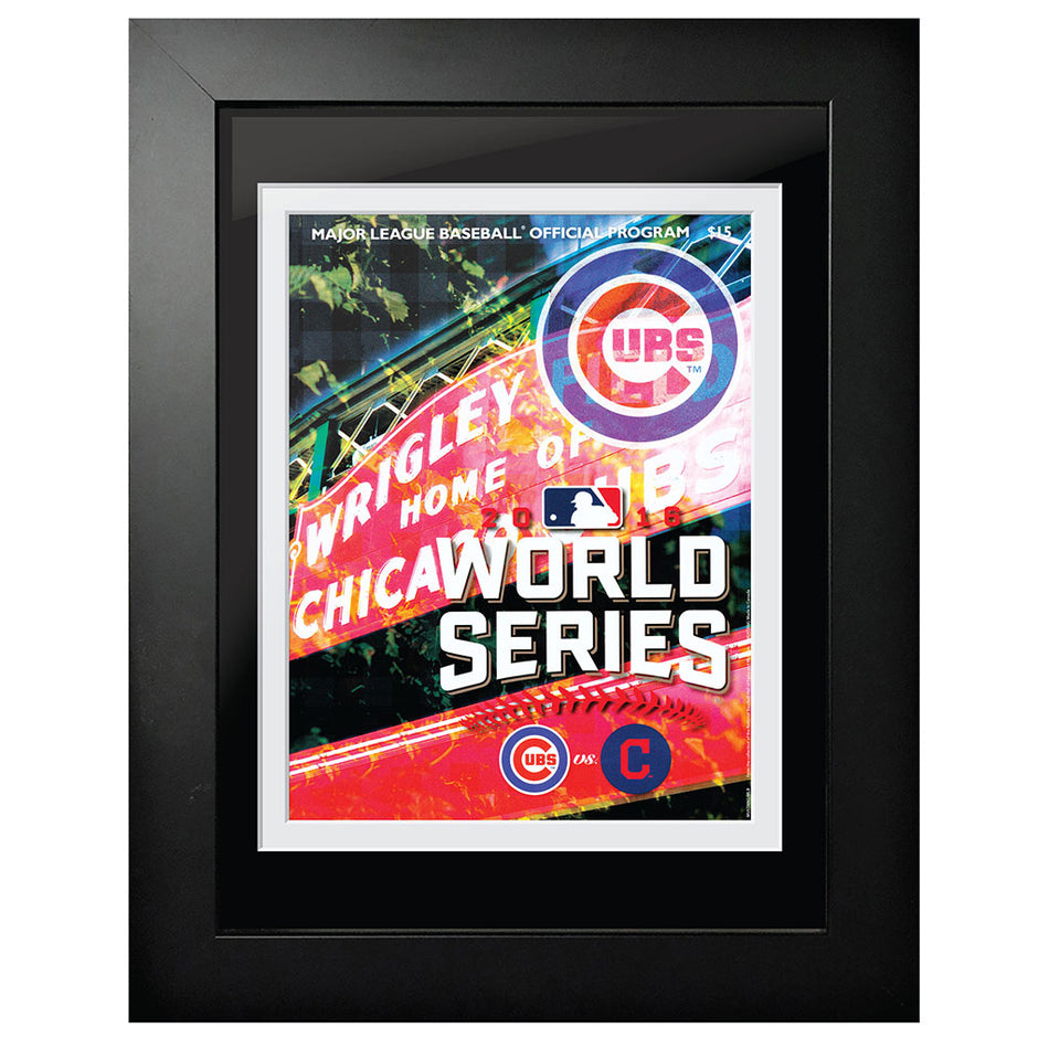 Chicago Cubs vs. Cleveland Guardians 12x16 Framed World Series Program Cover 2016