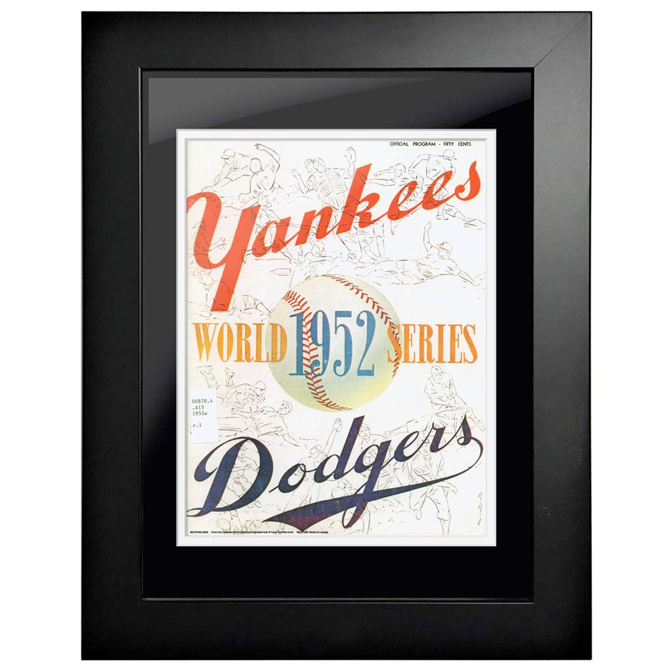 New York Yankees vs. Los Angeles Dodgers 12x16 Framed World Series Program Cover 1952