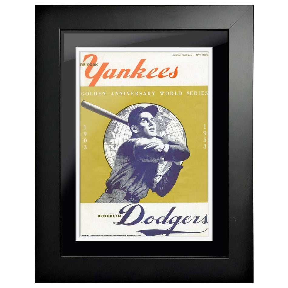 New York Yankees vs. Los Angeles Dodgers 12x16 Framed World Series Program Cover 1953