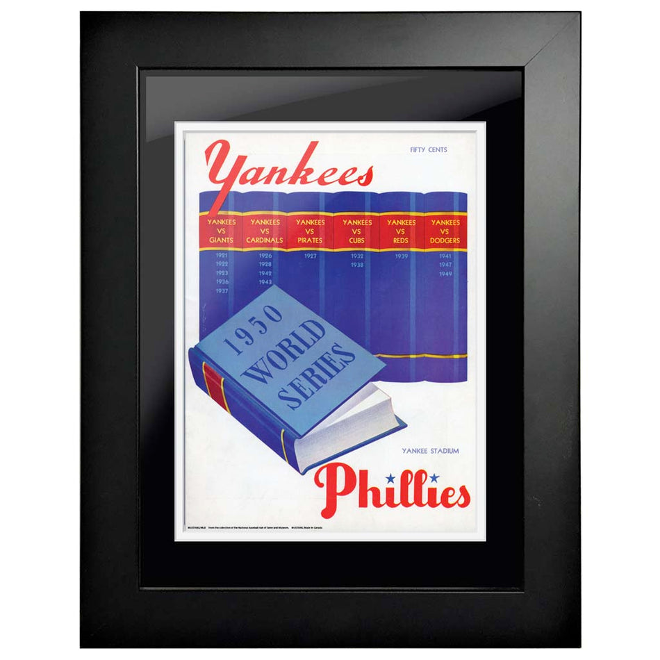 New York Yankees vs. Philadelphia Phillies 12x16 Framed World Series Program Cover 1950