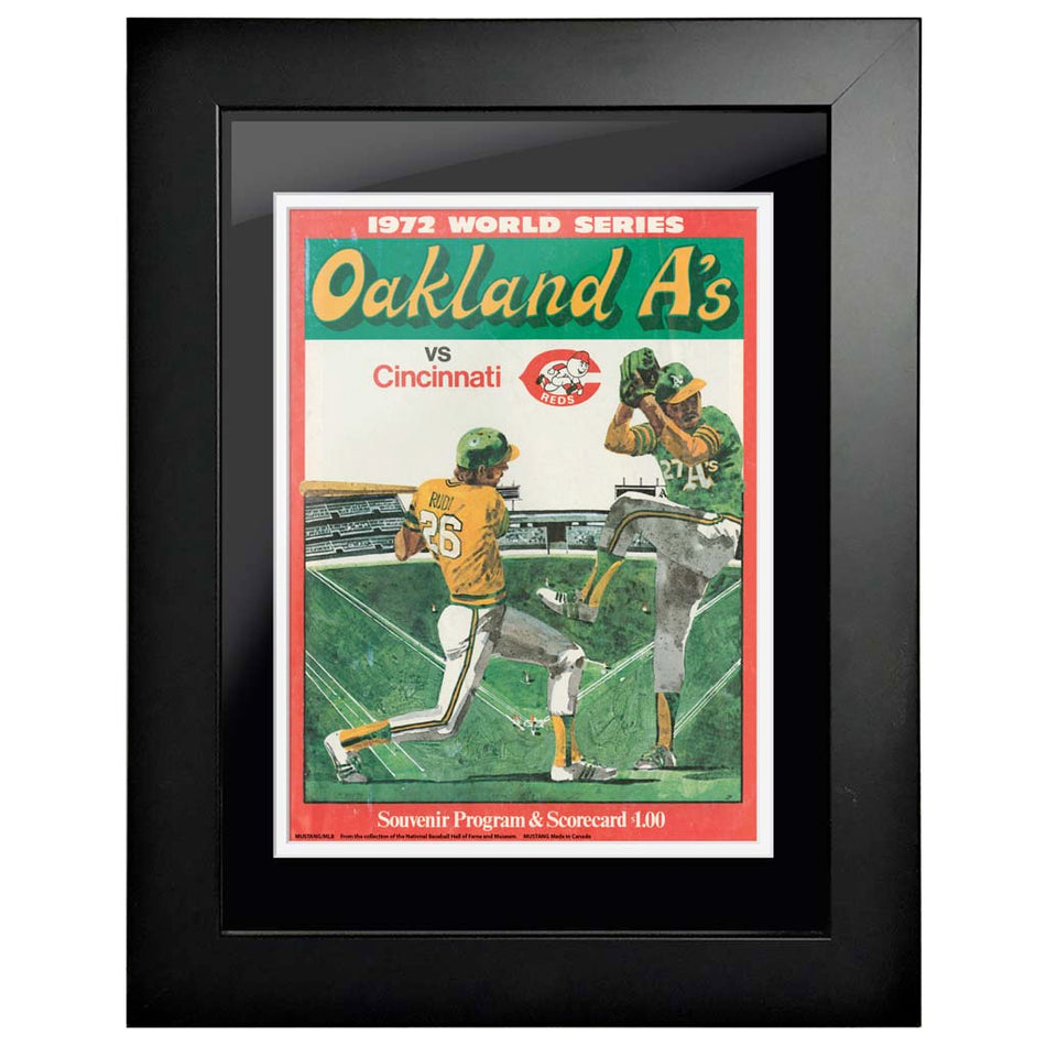 Oakland Athletics vs. Cincinnati Reds 12x16 Framed World Series Program Cover 1972