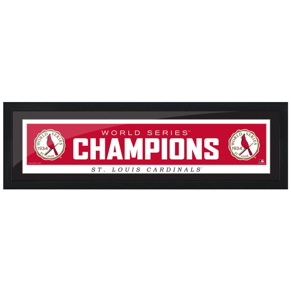 St. Louis Cardinals Cooperstown World Series Logo 1934 6x22 Framed Print