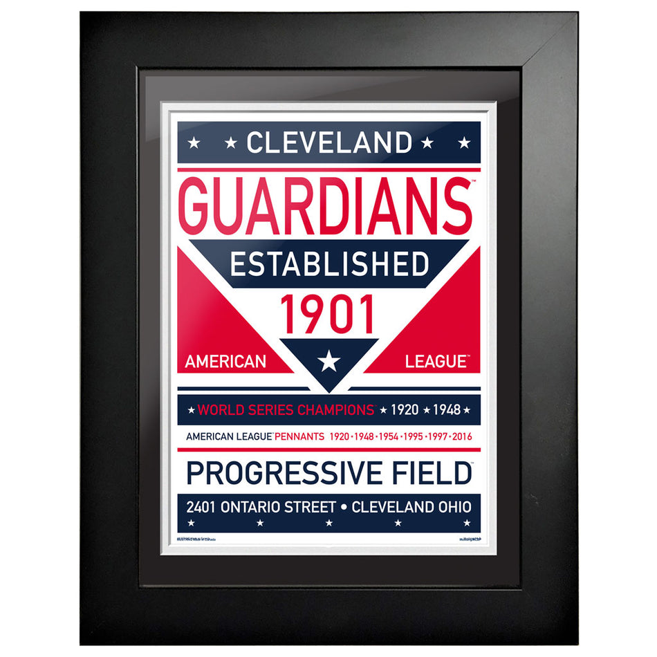 Cleveland Guardians 12x16 Dual Tone Framed Artwork