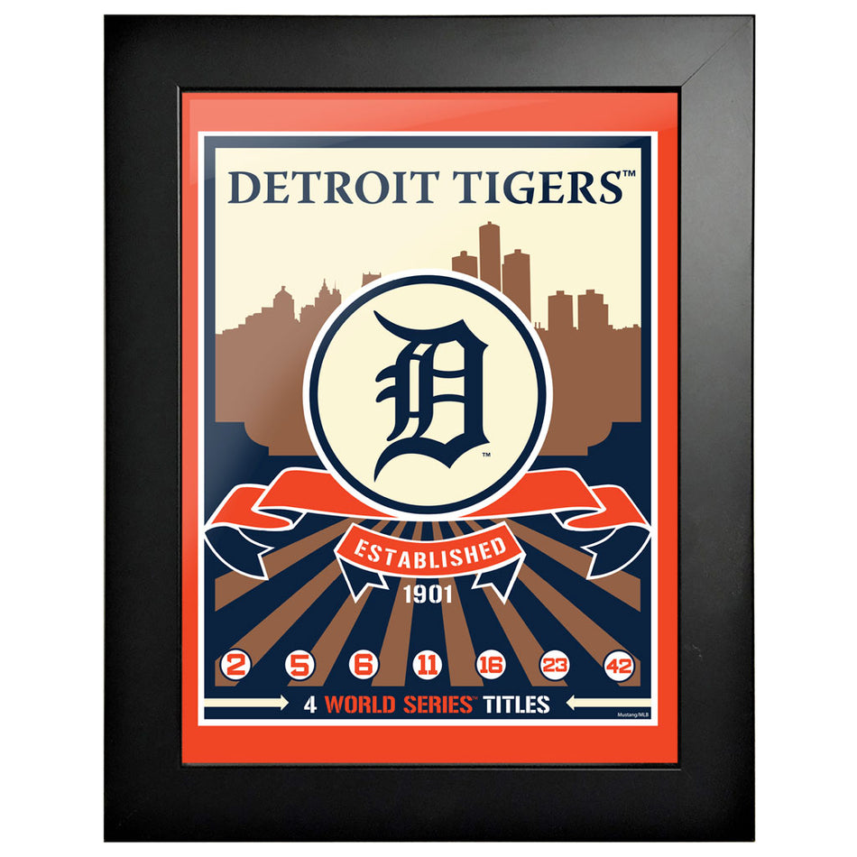 Detroit Tigers 12x16 Wins Collection Framed Artwork