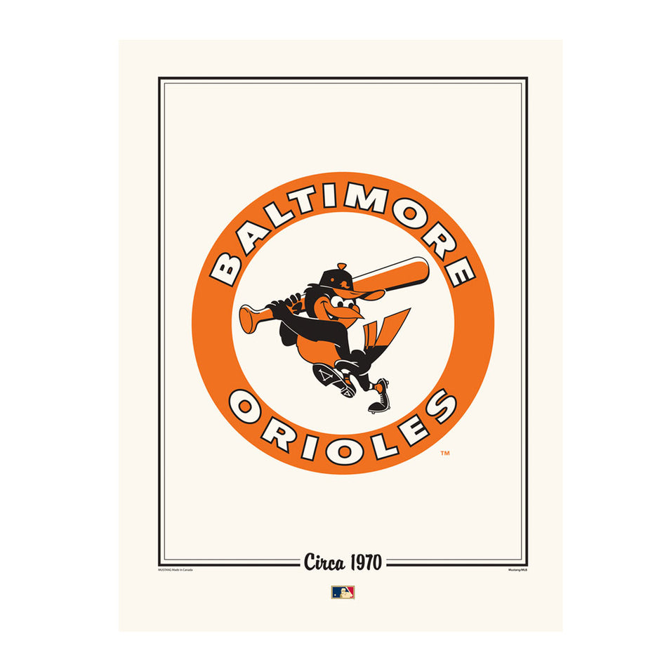 Baltimore Orioles 12x16 Cooperstown Logos to History Print- 1970