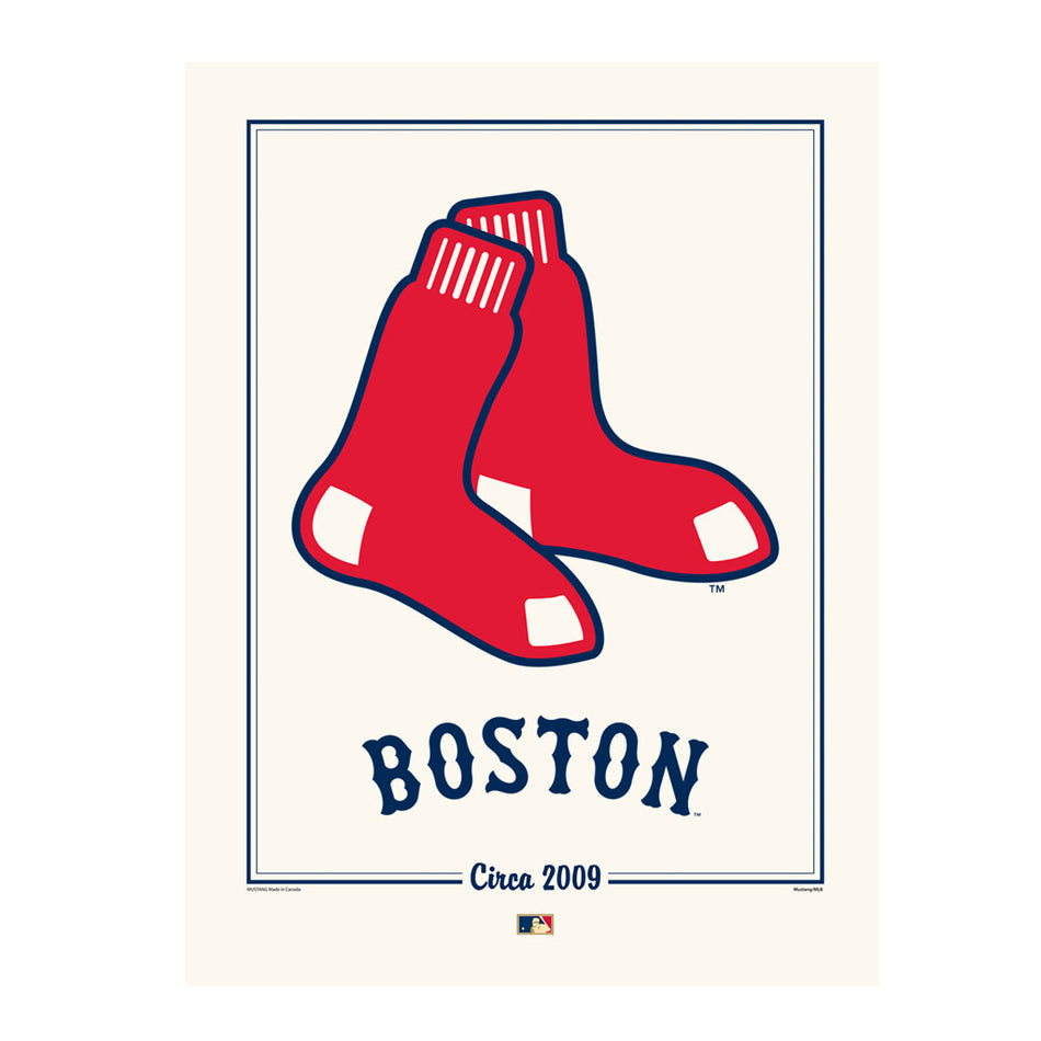 Boston Red Sox  12x16 Cooperstown Logos to History Print- 2009