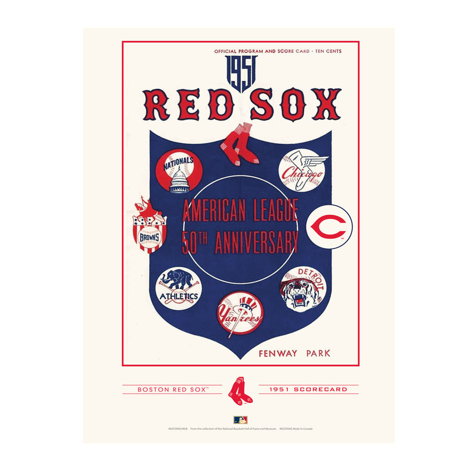 Boston Red Sox 1951 Year Book Replica 12x16 Program Cover- Print
