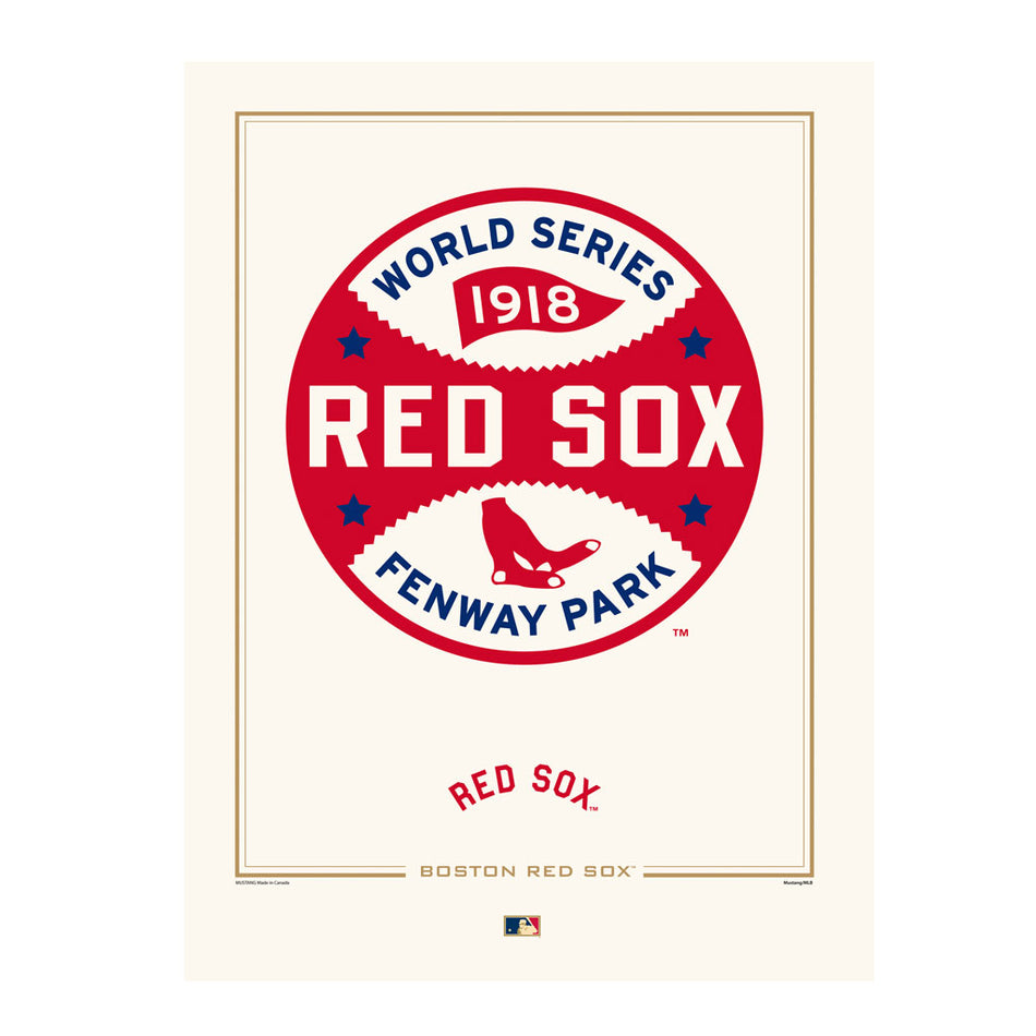 Boston Red Sox 1918 World Series Logos to History 12x16 Print