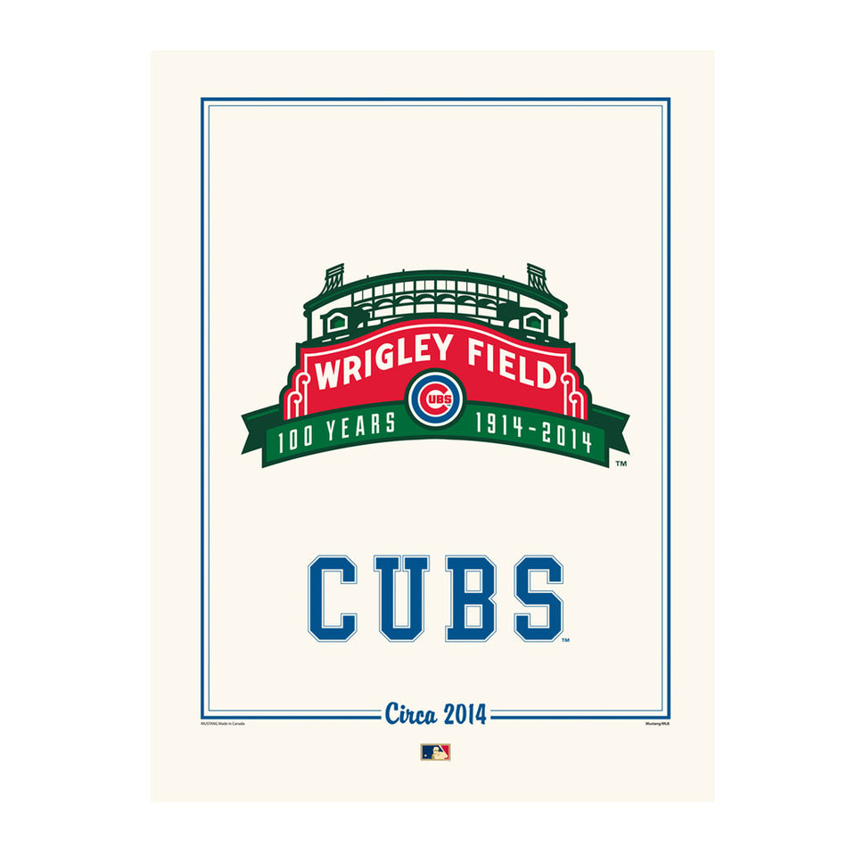 Chicago Cubs 12x16 Cooperstown Logos to History Print- 2014