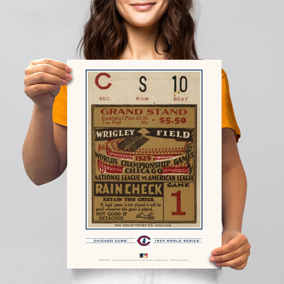 Chicago Cubs World Series Ticket 12x16 Print- 1929G1R
