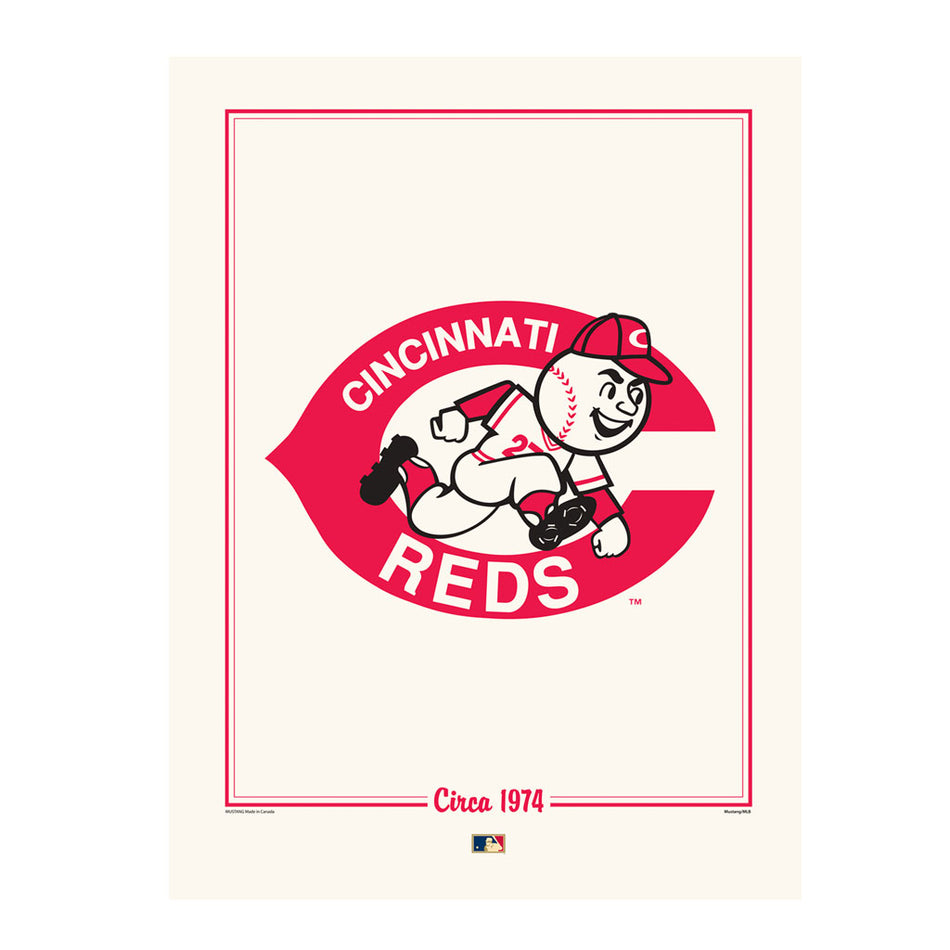 Cincinnati Reds  12x16 Cooperstown Logos to History Print- 1974