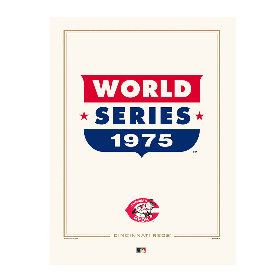 Cincinnati Reds 1975 World Series Logos to History 12x16 Print