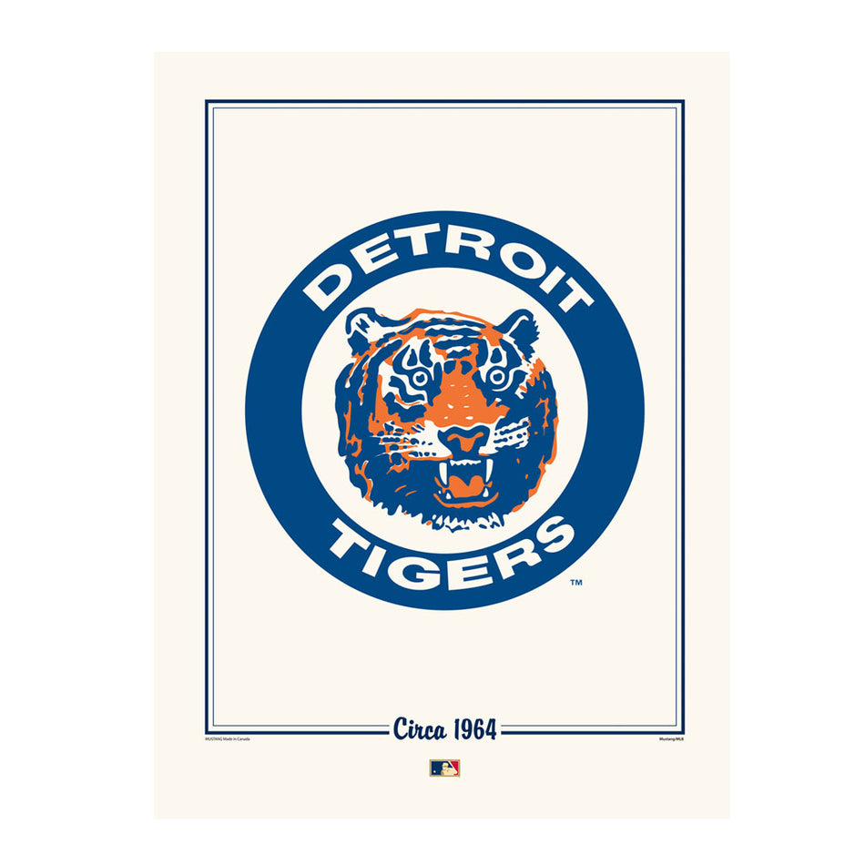 Detroit Tigers  12x16 Cooperstown Logos to History Print- 1964
