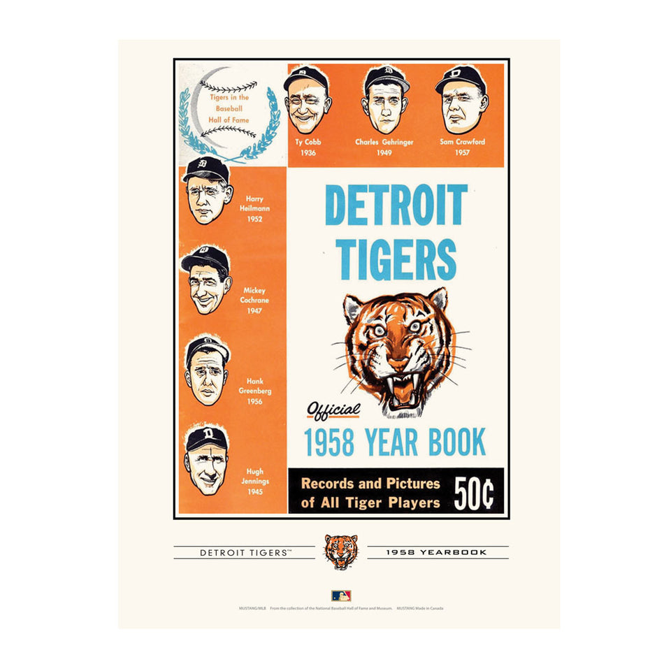 Detroit Tigers 1958 Year Book Replica 12x16 Program Cover- Print