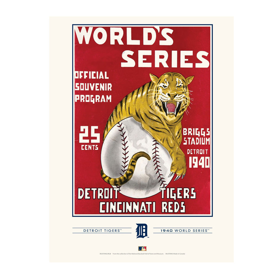 Detroit Tigers vs Cincinnati R. WS 1940 12x16 Program Cover- Print