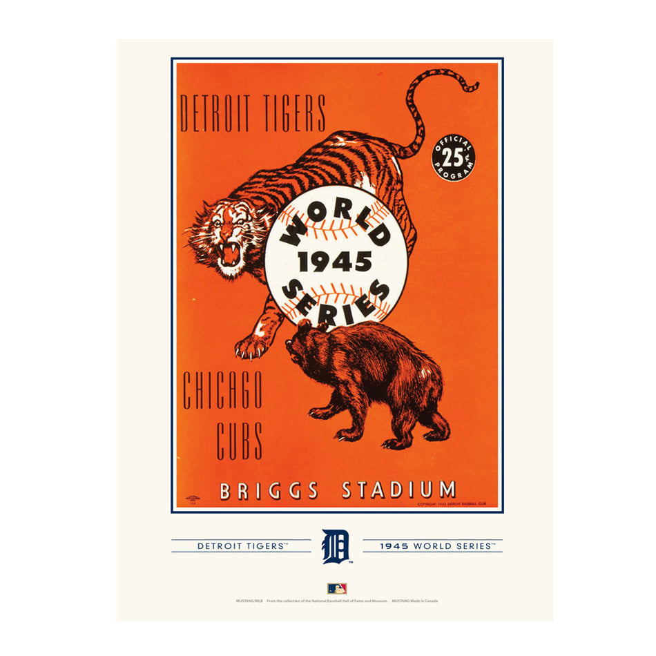 Detroit Tigers vs. Chicago Cubs WS 1945 12x16 Program Cover- Print