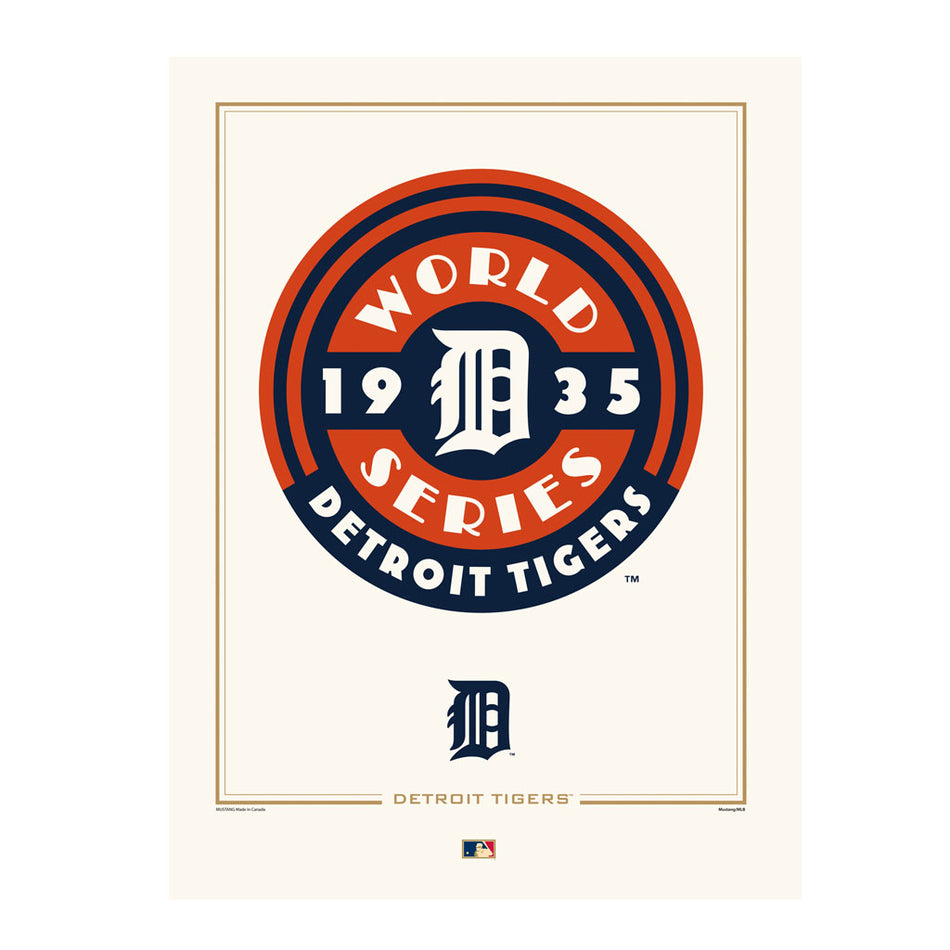 Detroit Tigers 1935 World Series Logos to History 12x16 Print