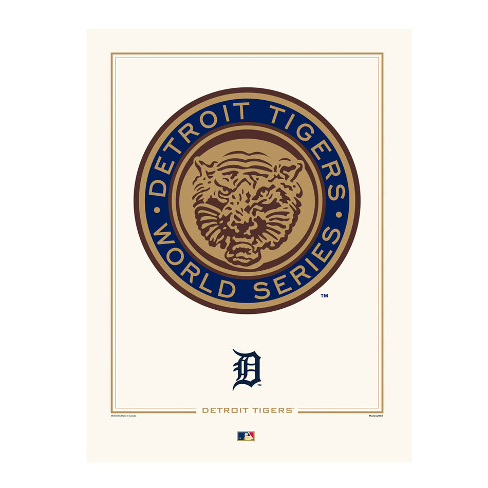 Detroit Tigers 1968 World Series Logos to History 12x16 Print