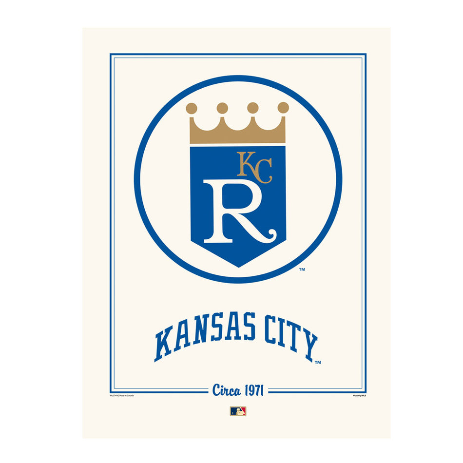 Kansas City Royals  12x16 Cooperstown Logos to History Print- 1971