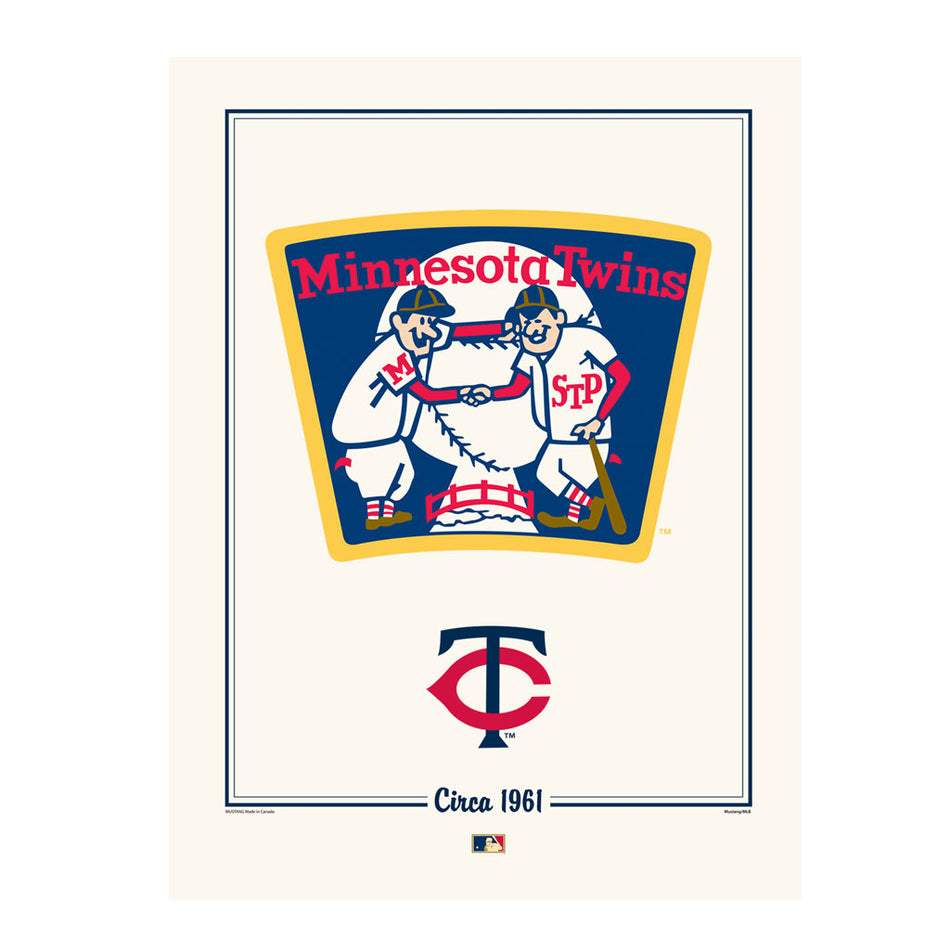 Minnesota Twins  12x16 Cooperstown Logos to History Print- 1961