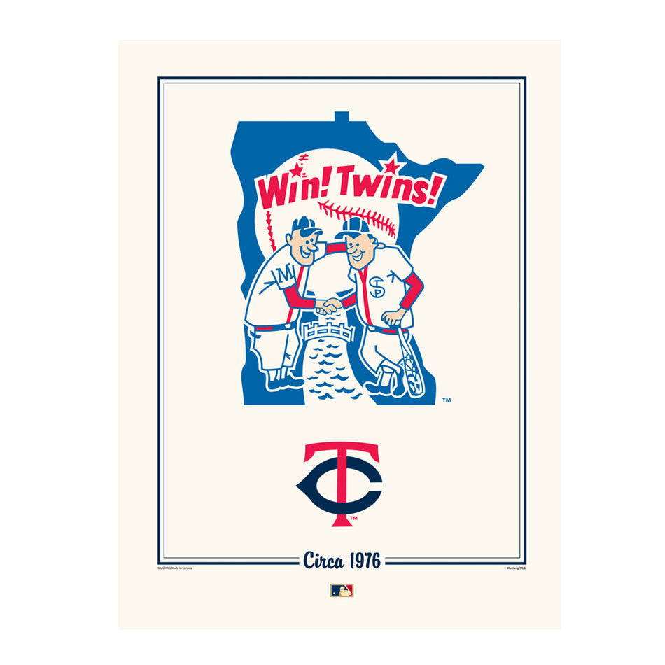 Minnesota Twins  12x16 Cooperstown Logos to History Print- 1976