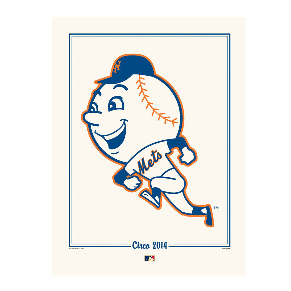 New York Mets 12x16 Cooperstown Logos to History Print- 2014
