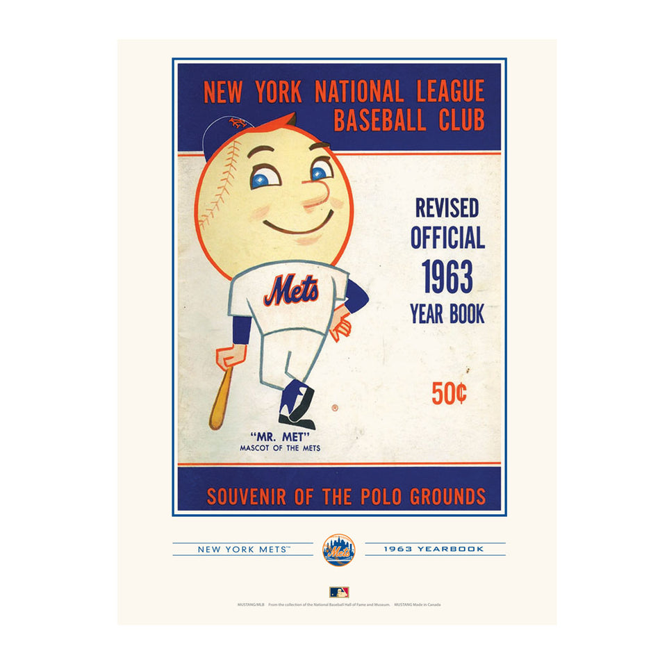 New York Mets 1963 Year Book Replica 12x16 Program Cover- Print