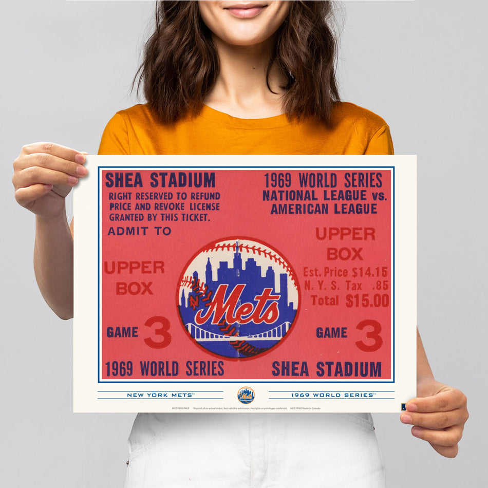 New York Mets World Series Ticket 12x16 Print- 1969G3R