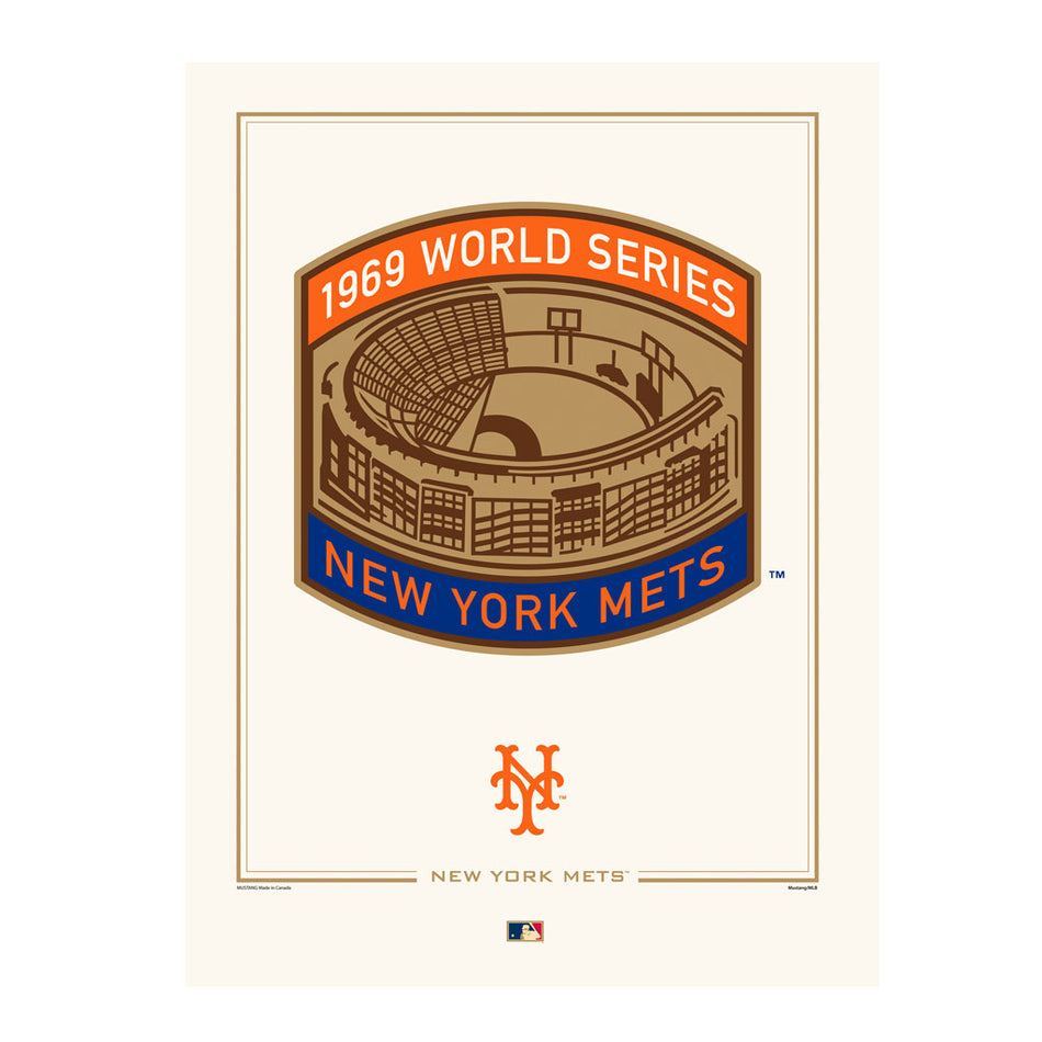 New York Mets 1969 World Series Logos to History 12x16 Print