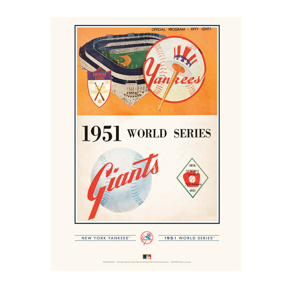 New York Y. vs. New York G. WS 1951 12x16 Program Cover- Print