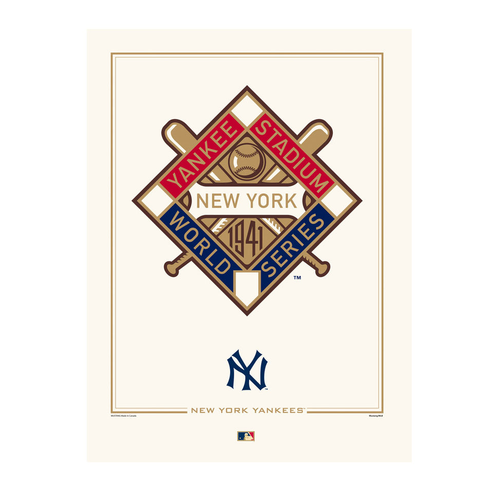 New York Yankees 1941 World Series Logos to History 12x16 Print