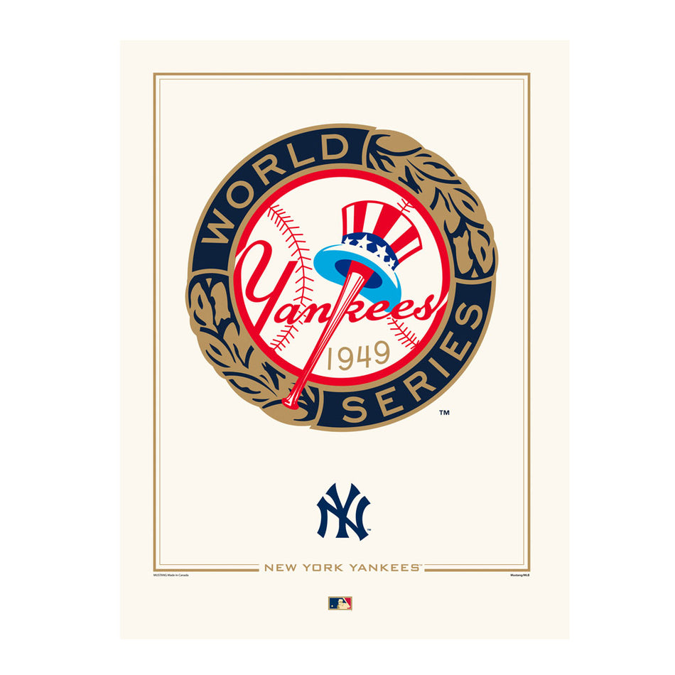 New York Yankees 1949 World Series Logos to History 12x16 Print