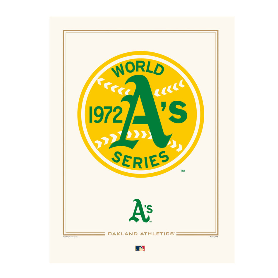 Oakland Athletics 1972 World Series Logos to History 12x16 Print