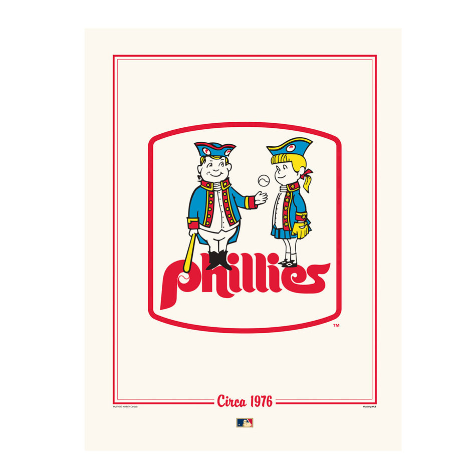 Philadelphia Phillies 12x16 Cooperstown Logos to History Print- 1976