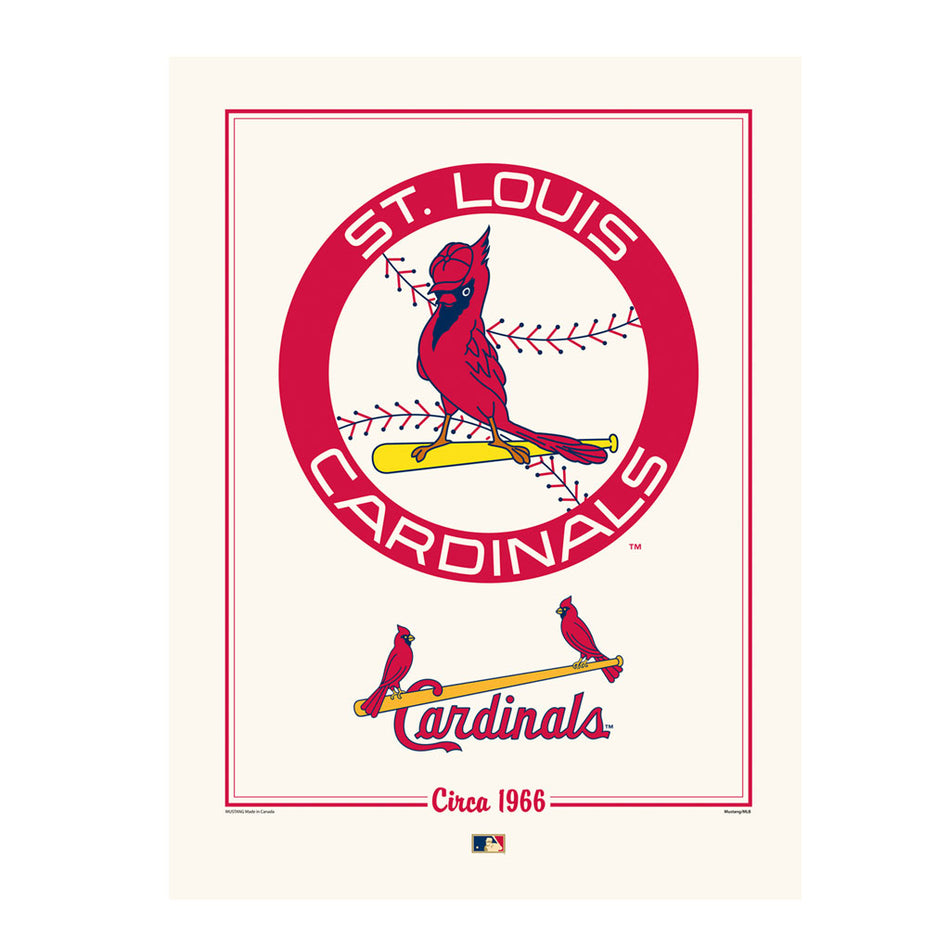 St. Louis Cardinals 12x16 Cooperstown Logos to History Print- 1966