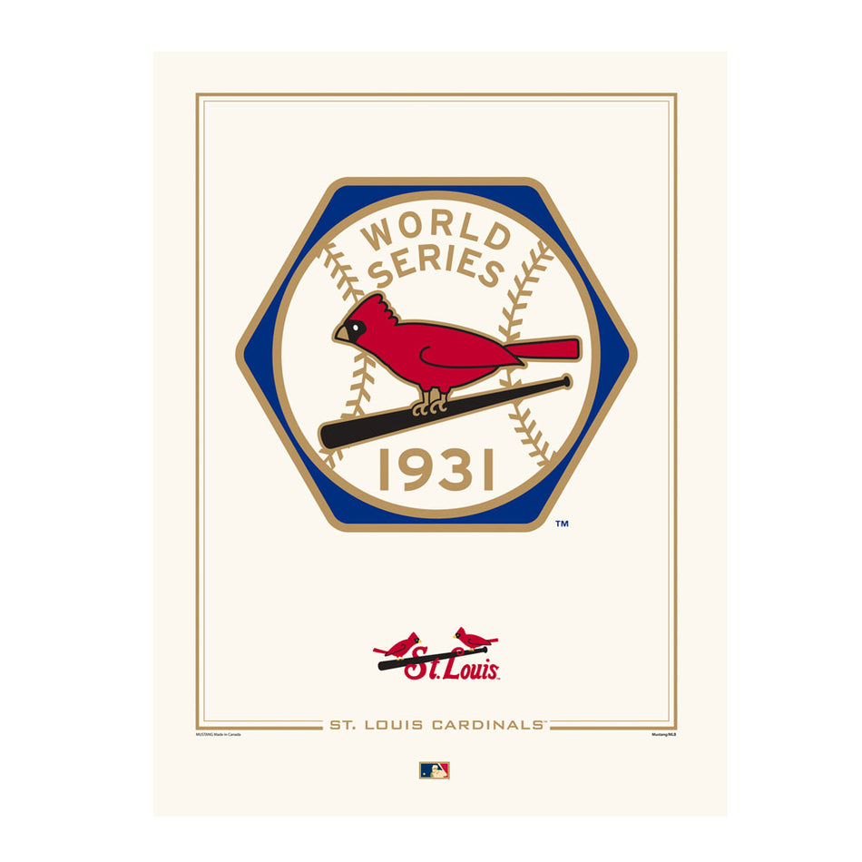 St. Louis Cardinals 1931 World Series Logos to History 12x16 Print